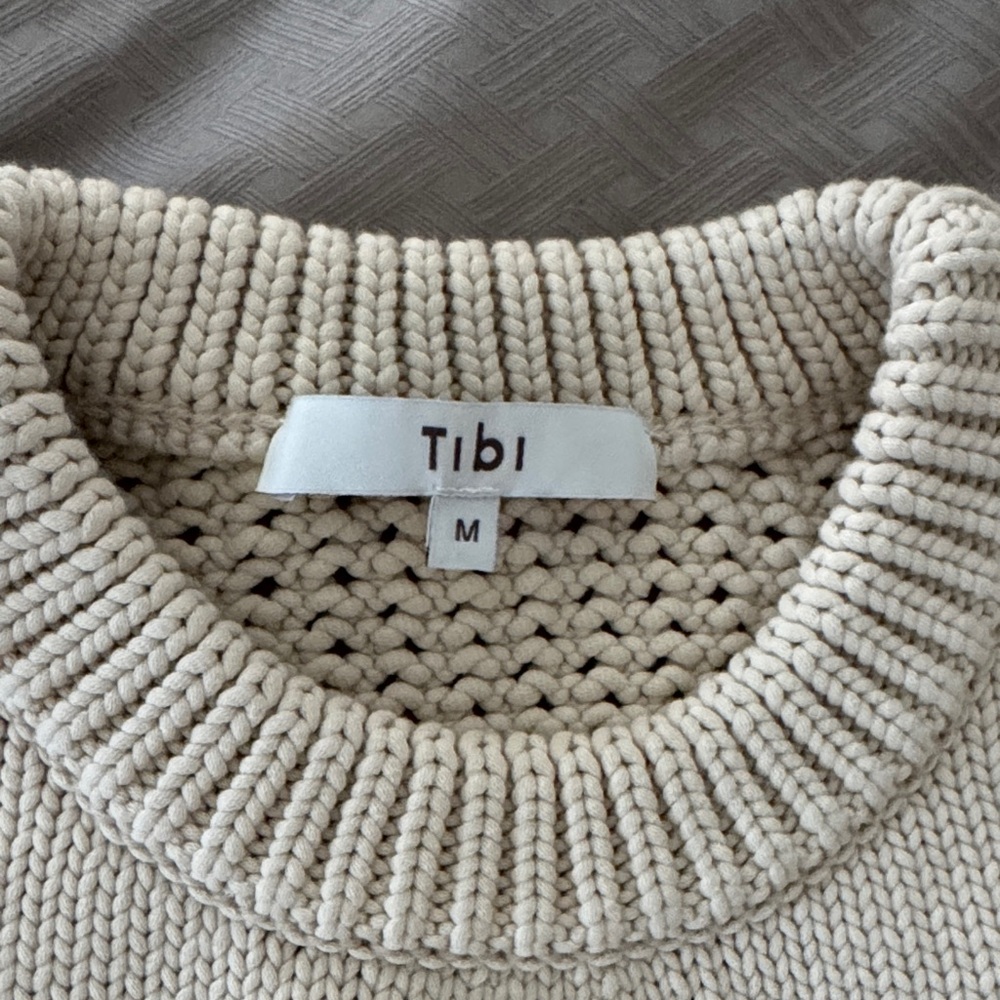 Tibi Open Back Cream Sleeveless Sweater - Picture 2 of 4